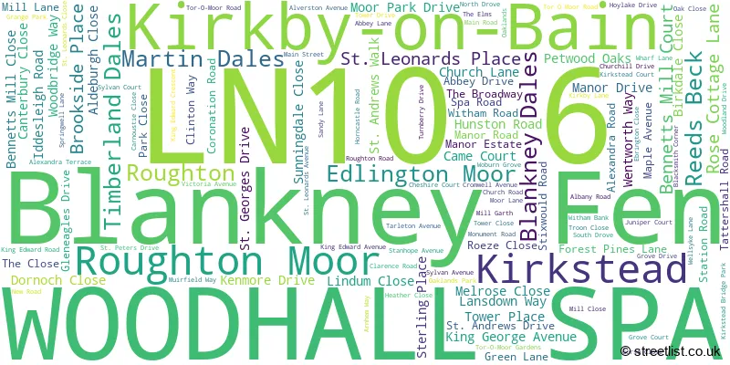 A word cloud for the LN10 6 postcode